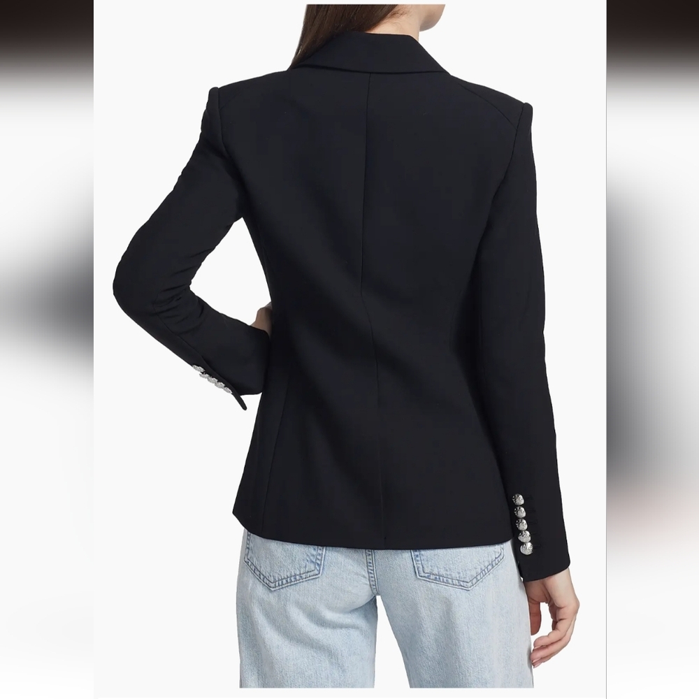 NWT Miller Dickey JacketBlack Flap-Pocket Double-Breasted Blazer Sz 2 - Picture 6 of 12